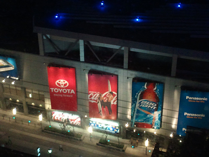 View across to the Staples Center.