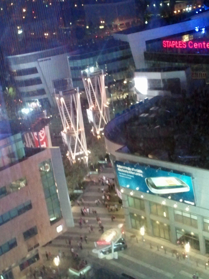 Another view of the Staples Center (and LA Live) from my hotel room. 