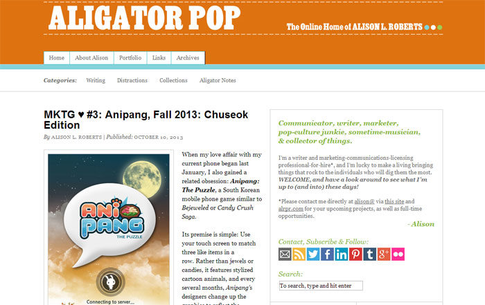 Aligator Pop - New Layout - Fall 2013