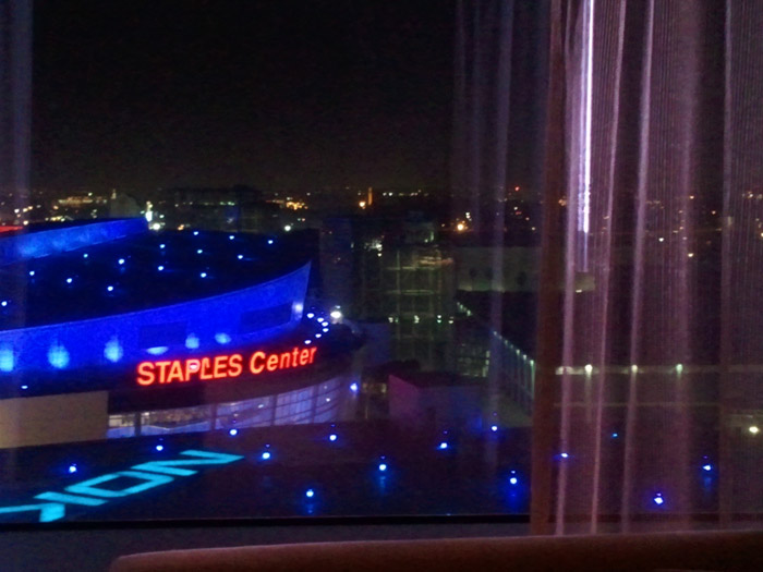 View of the Staples Center from my hotel window.